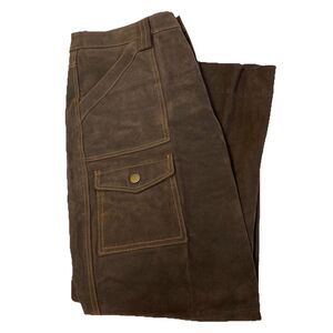 Margaret Godfrey Pants Womens Sz 12 Brown Leather Cargo Lined Western Wear